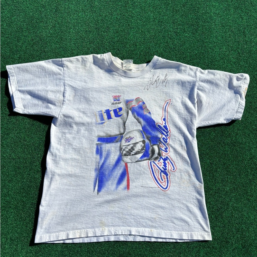 Vintage SIGNED Rusty Wallace tee!!